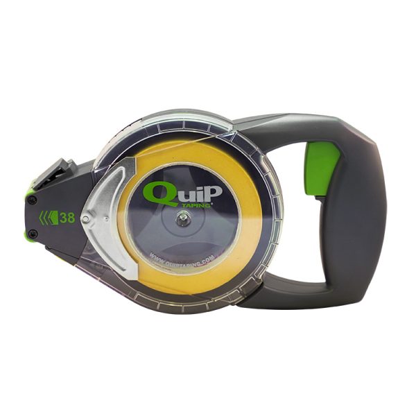 QuiP 36 tape dispenser met gele afplaktape